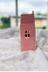 Keramický domček - svietnik - ružový